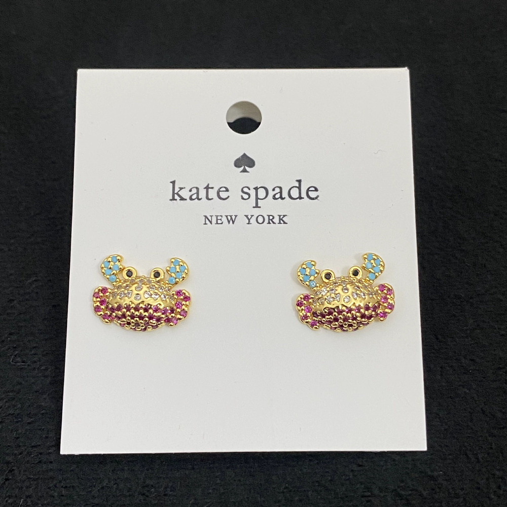 Kate SPADE Creative Full Diamond Crab Earrings Metal